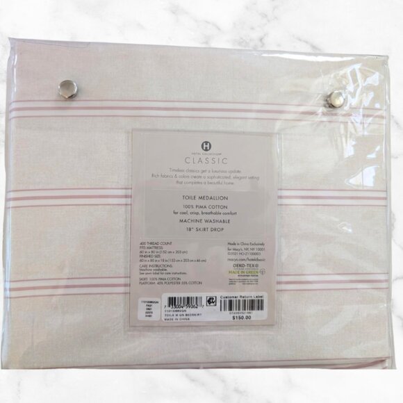 NWT | HOTEL COLLECTION Toile Medallion Queen Bedskirt | Dust Ruffle - Picture 4 of 5
